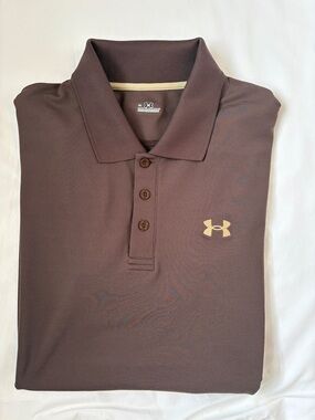 Under Armour Golf Polo Men’s XL Kona Brown Performance Tech Earth Tone
